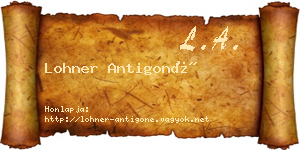 Lohner Antigoné névjegykártya